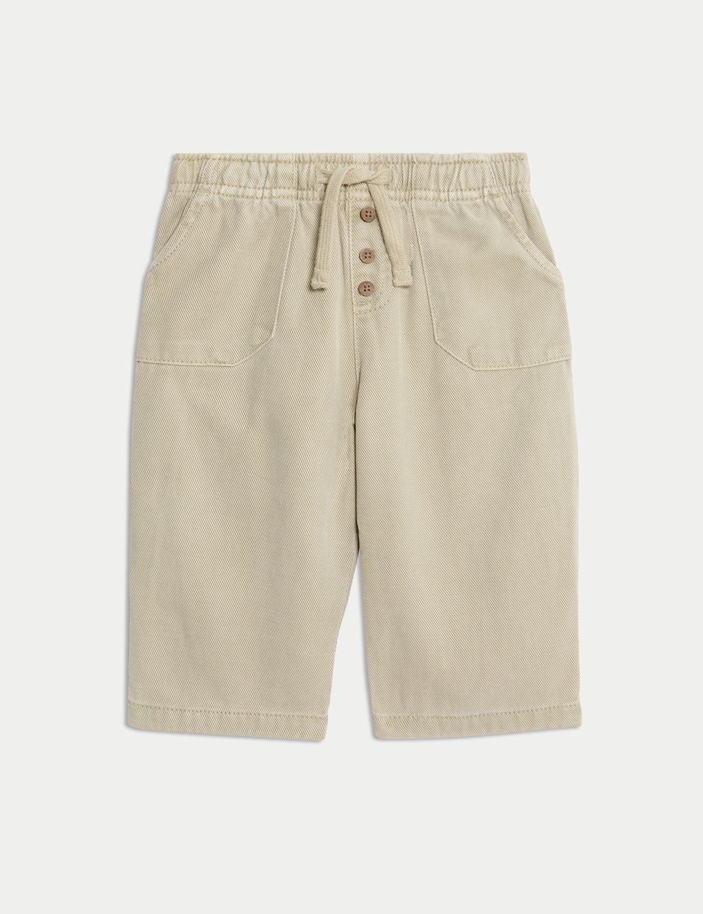 M&S Cotton Blend Plain Trousers (0-6 Yrs) - 0-3 M - Neutral, Neutral