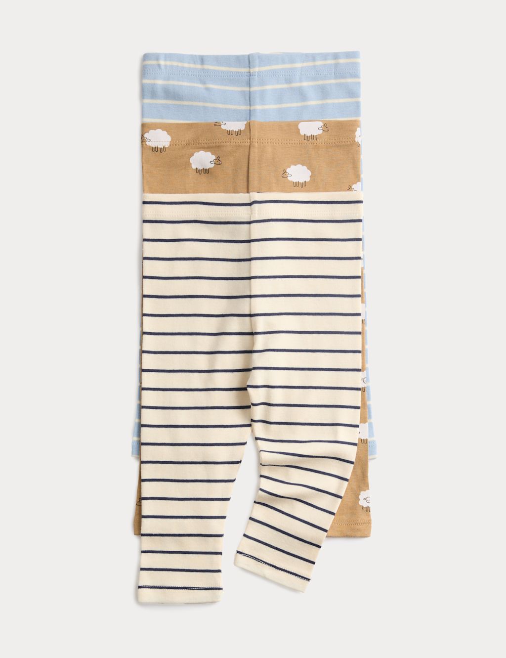 M&S 3 Pack Pure Cotton Printed Leggings (0-24 Mths) - 18-24 Months - Multi, Multi