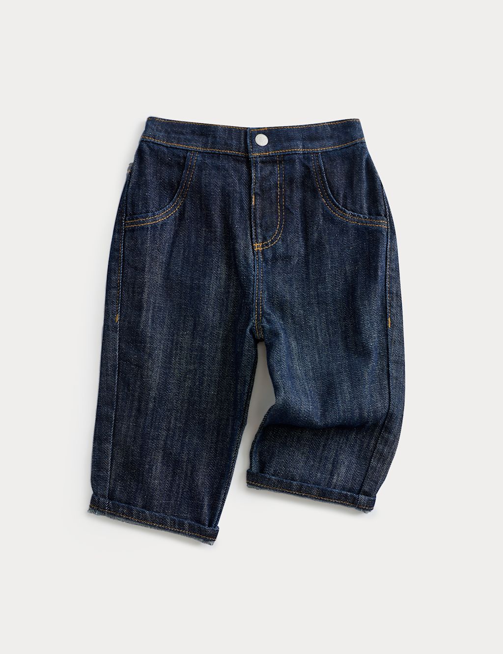 M&S Cotton Rich Elasticated Waist Jeans (0-3 Yrs) - 12-18 Months - Denim, Denim