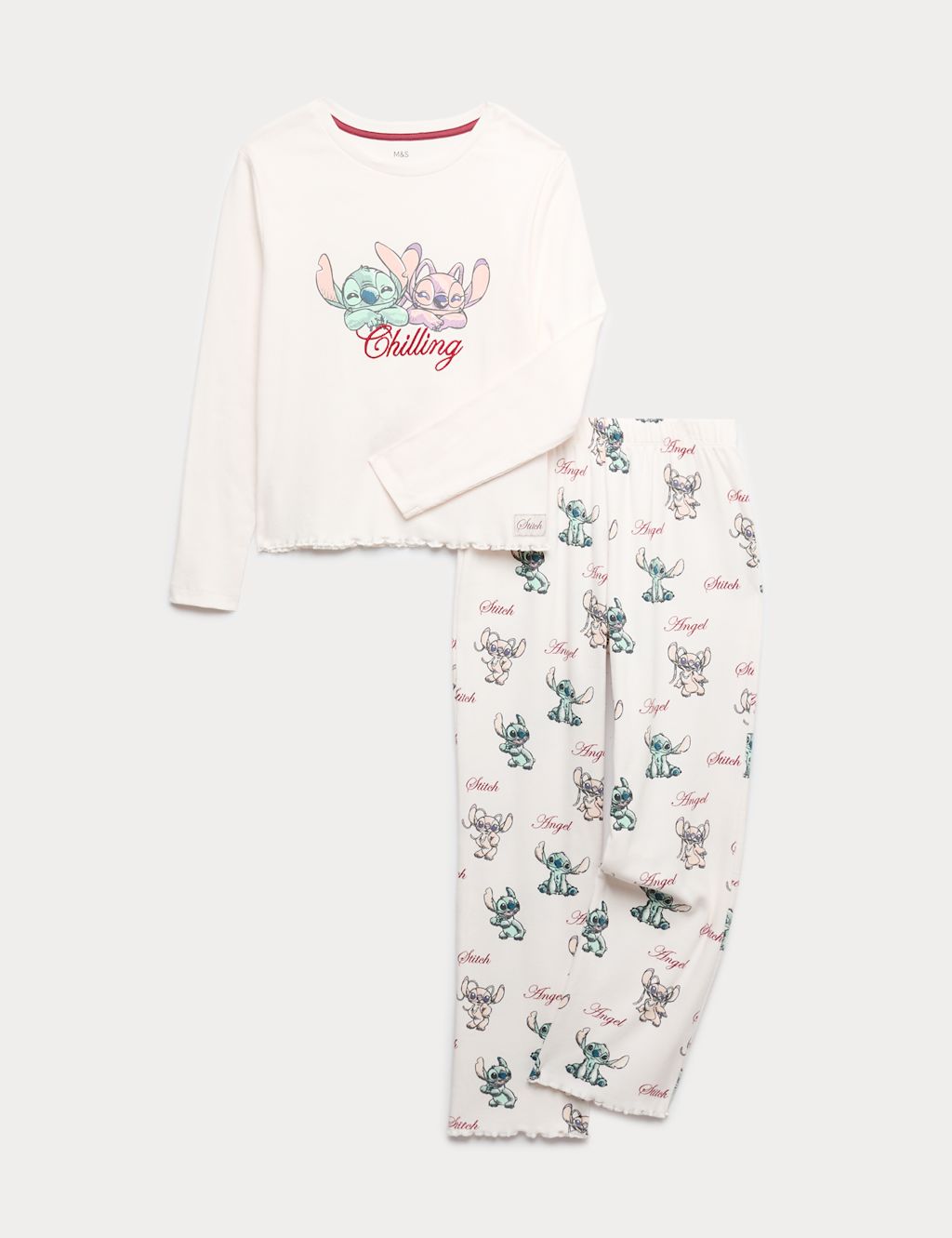 M&S Cotton Rich Lilo & Stitch&trade; Pyjamas (3-16 Yrs) - 10-11 Years - Pink Mix, Pink Mix