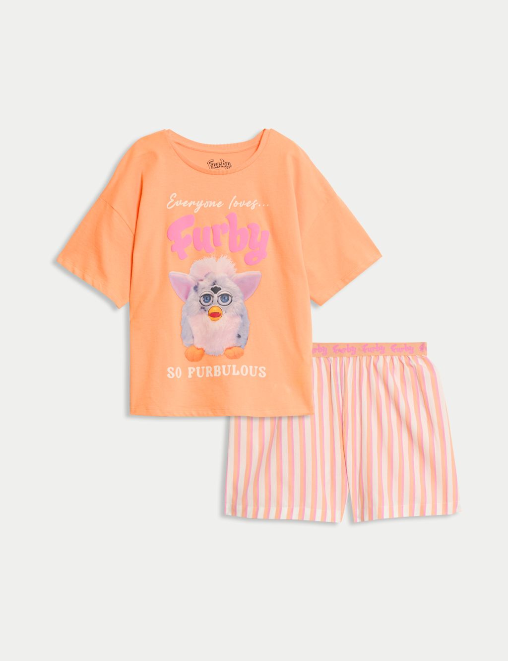 M&S Pure Cotton Furby Pyjamas (6-16 Yrs) - 10-11 - Orange, Orange