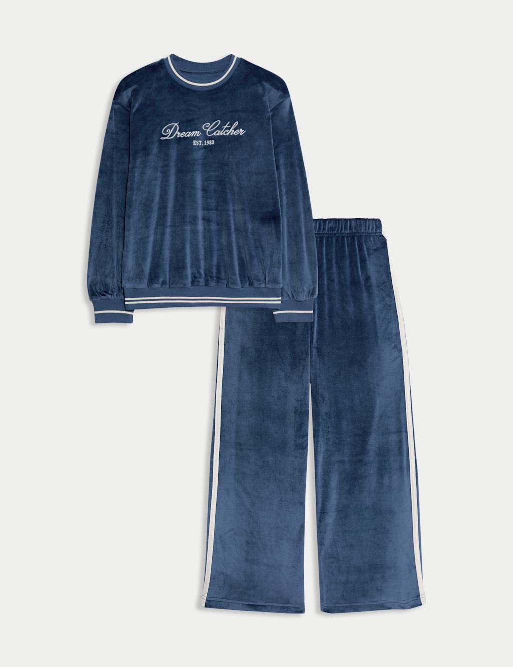 M&S Velour Pyjamas (6-16 Yrs) - 10-11 - Indigo, Indigo