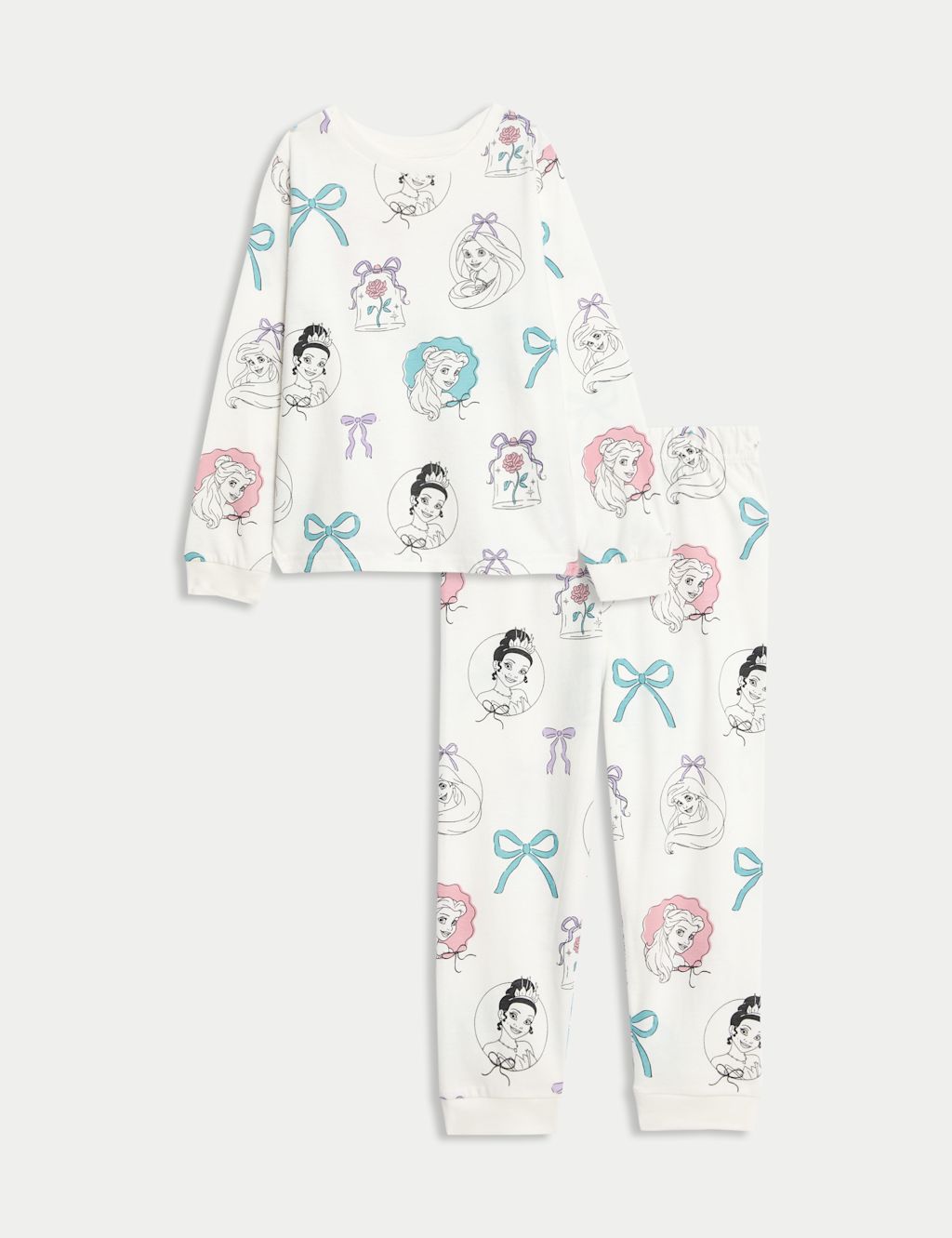 M&S Pure Cotton Disney Princess™ Pyjamas (2-8 Yrs) - 2-3 Y - Cream Mix, Cream Mix