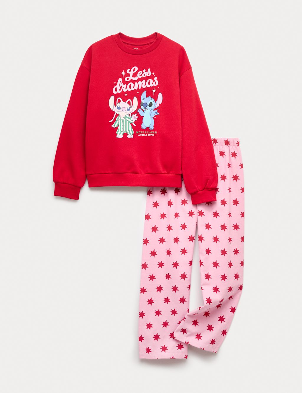 M&S Lilo & Stitch™ Christmas Pyjamas (6-16 Yrs) - 11-12 - Red Mix, Red Mix