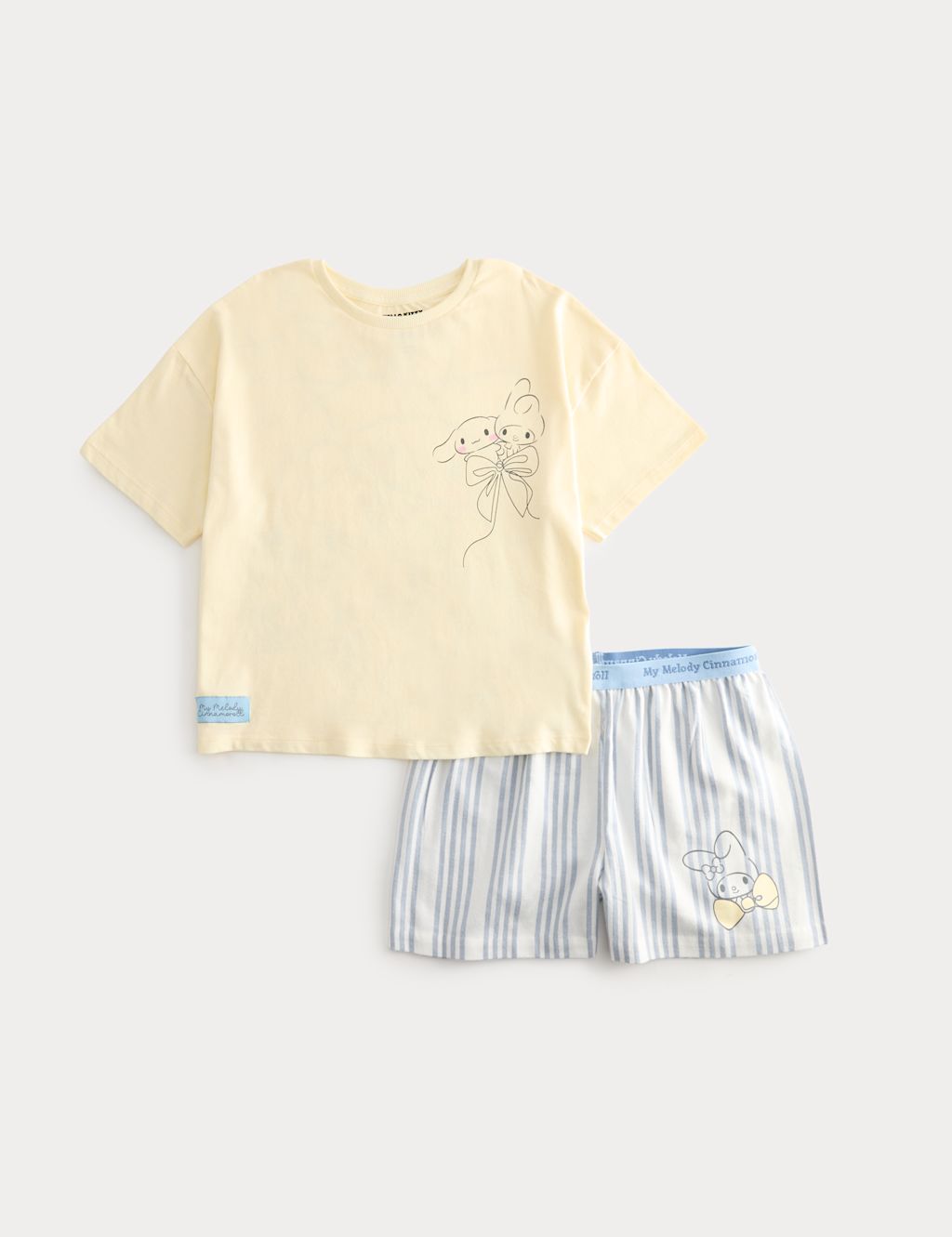 M&S Cinnamoroll&trade; Short Pyjamas (6-16 Yrs) - 10-11 Years - Pale Yellow, Pale Yellow