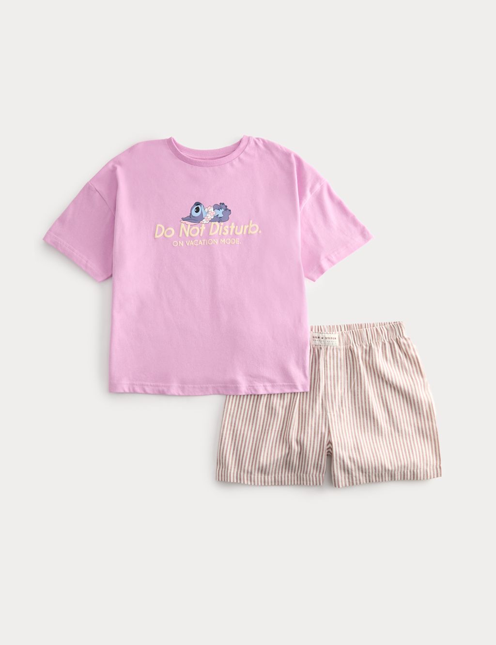 M&S Lilo & Stitch&trade; Short Pyjamas (6-16 Yrs) - 13-14 Years - Pink, Pink