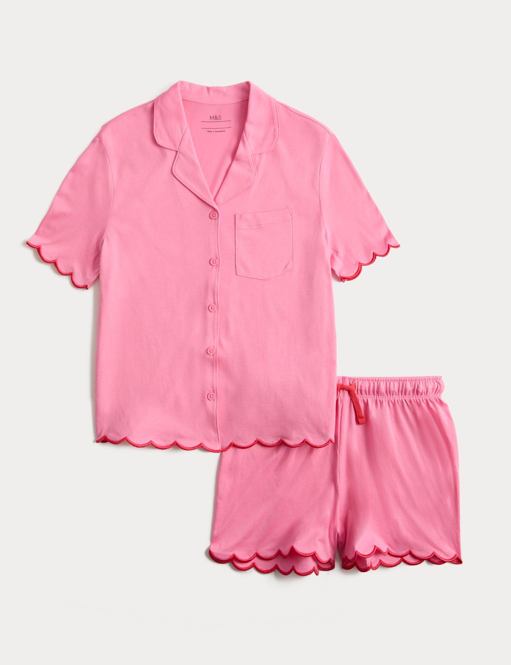 M&S Cotton Modal Short Pyjamas (6-16 Yrs) - 10-11 Years - Pink, Pink