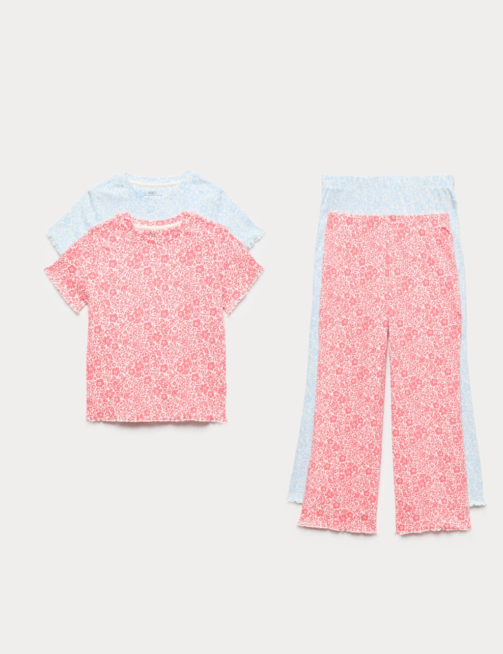 M&S 2 Pack Ditsy Floral Pyjama Set (1-16 Yrs) - 10-11 Years - Multi, Multi