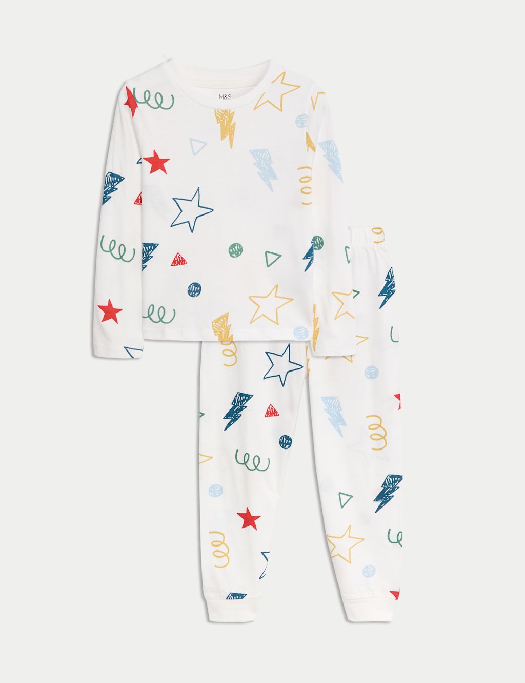 M&S Pure Cotton Doodle Graphic Pyjamas (1-8 Yrs) - 1-2Y - Multi, Multi