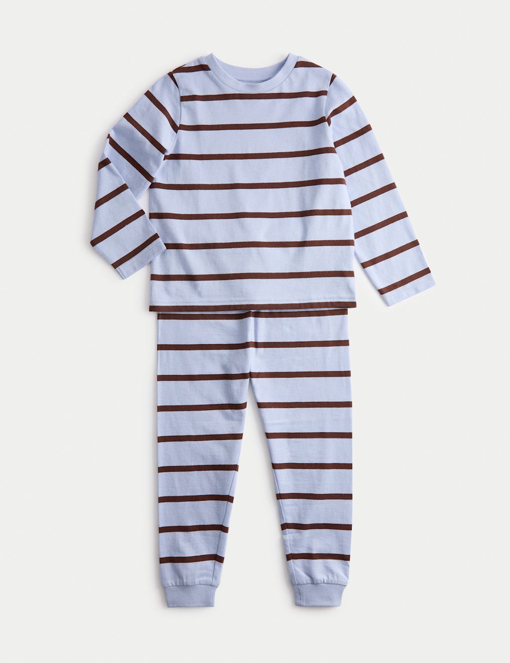 M&S Pure Cotton Striped Pyjamas (1-16 Yrs) - 1-1+Y - Blue Mix, Blue Mix