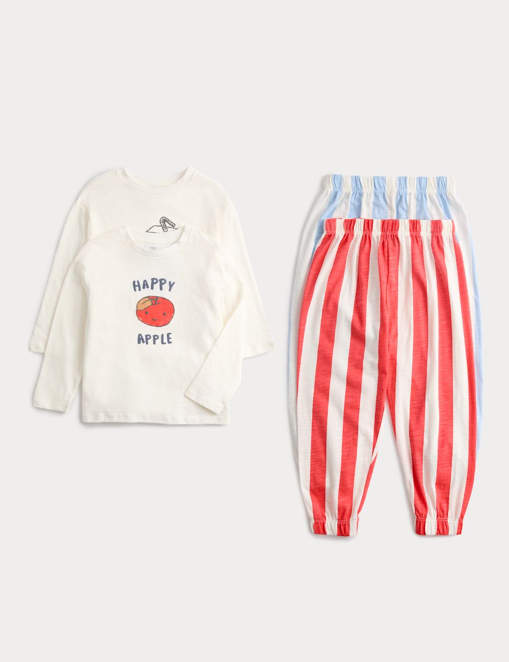 M&S 2 Pack Food Print Pyjama Set (12 Mths - 8 Yrs) - 3-4 Years - Multi, Multi