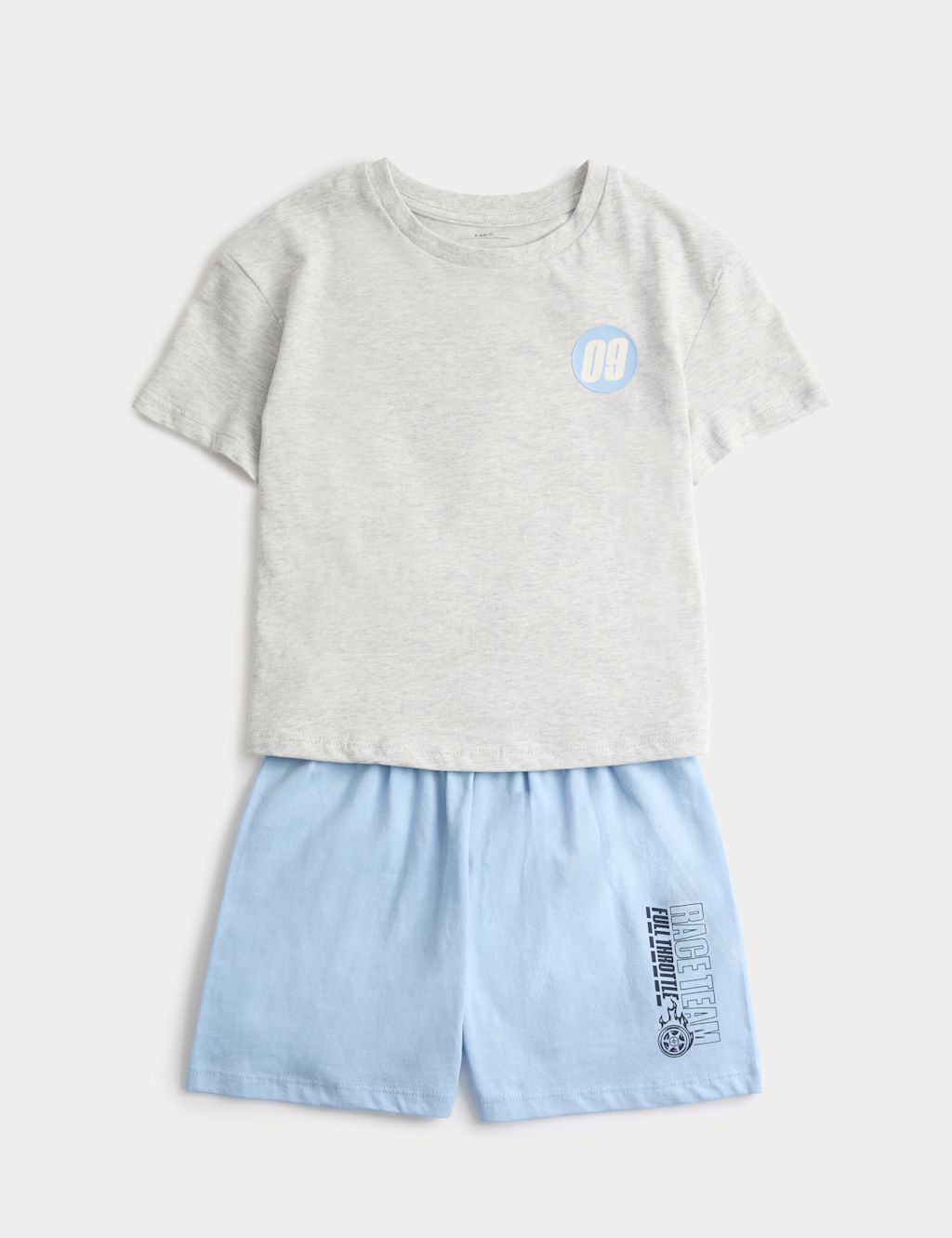 M&S Pure Cotton Car Graphic Pyjamas (12 Mths - 8 Yrs) - 12-18 Months - Grey Mix, Grey Mix