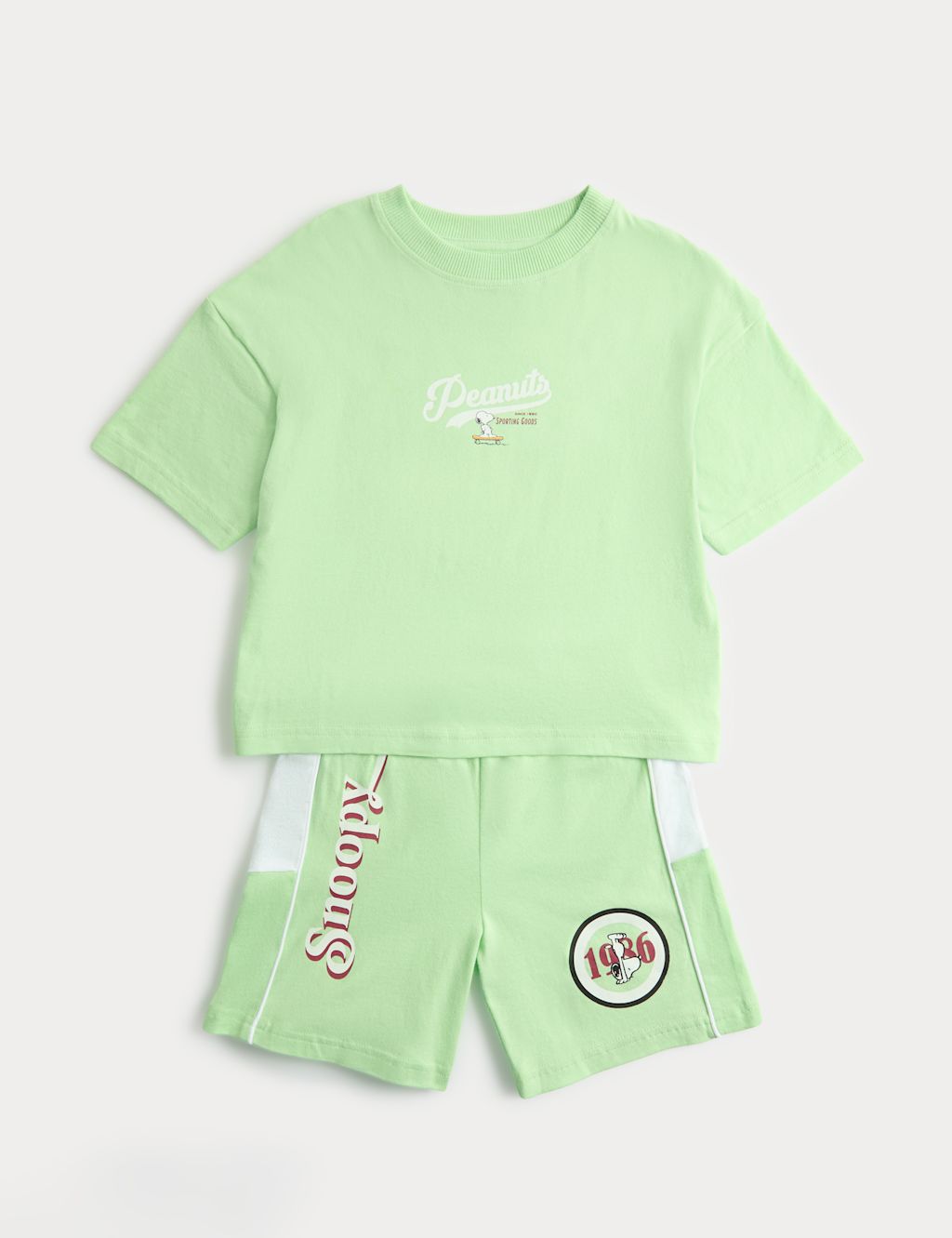 M&S Pure Cotton Snoopy&trade; Pyjamas (1-8 Yrs) - 5-6 Years - Light Green, Light Green