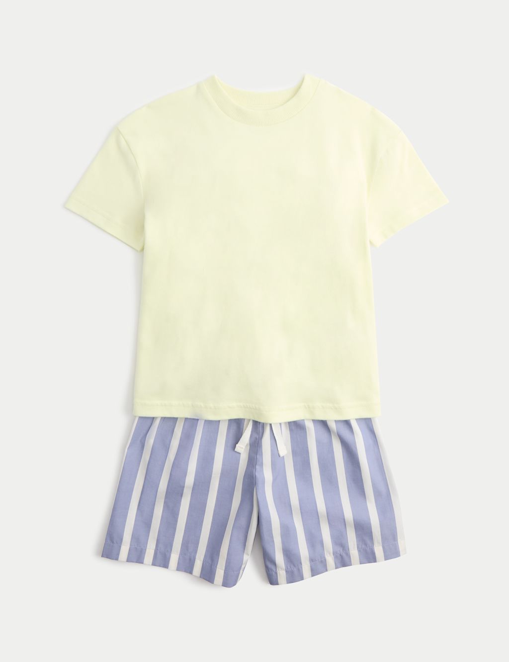 M&S Pure Cotton Striped Pyjamas (1-8 Yrs) - 12-18 Months - Yellow, Yellow