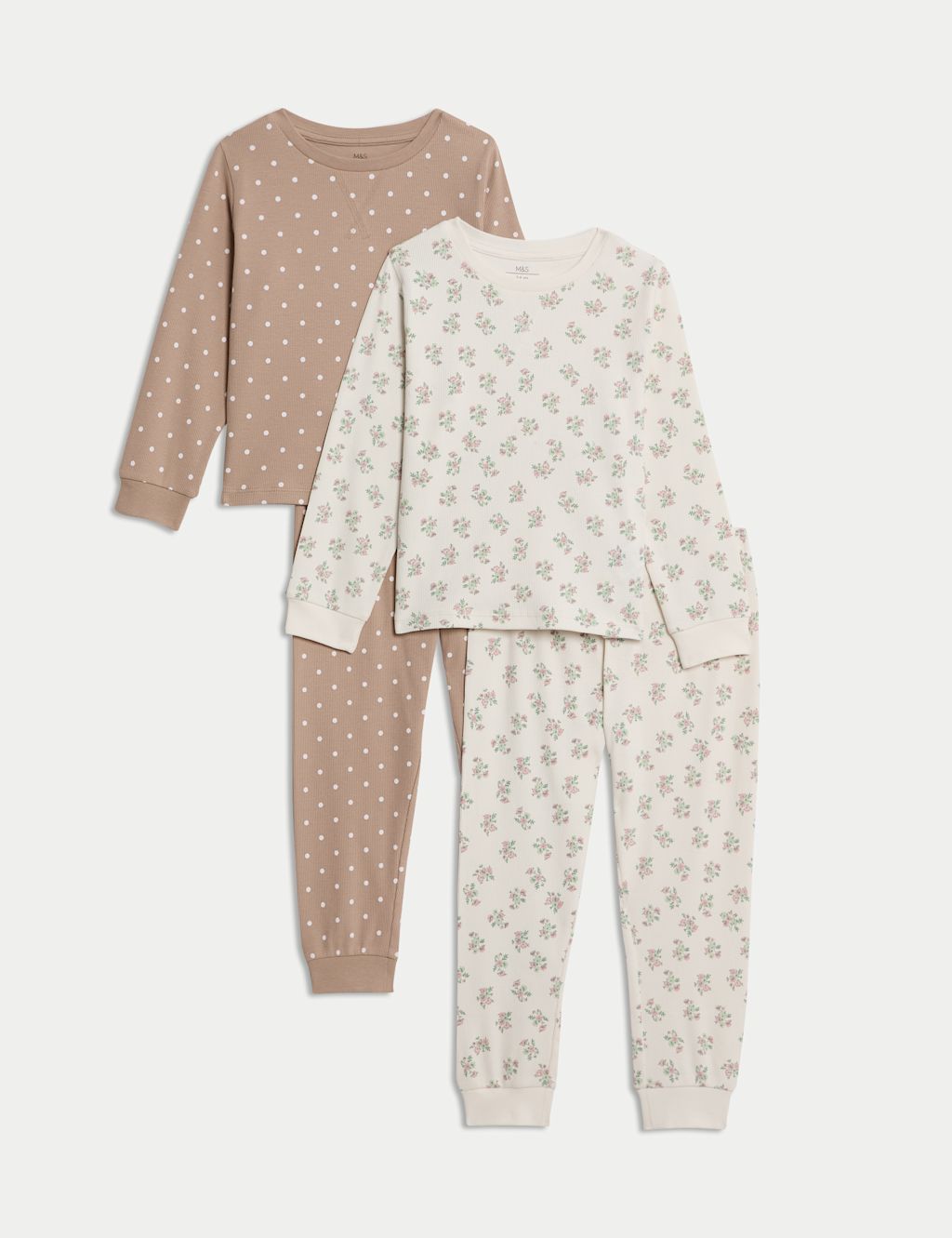M&S 2 Pack Ditsy Print Pyjama Sets (0-10 Yrs) - 1-1+Y - Multi, Multi