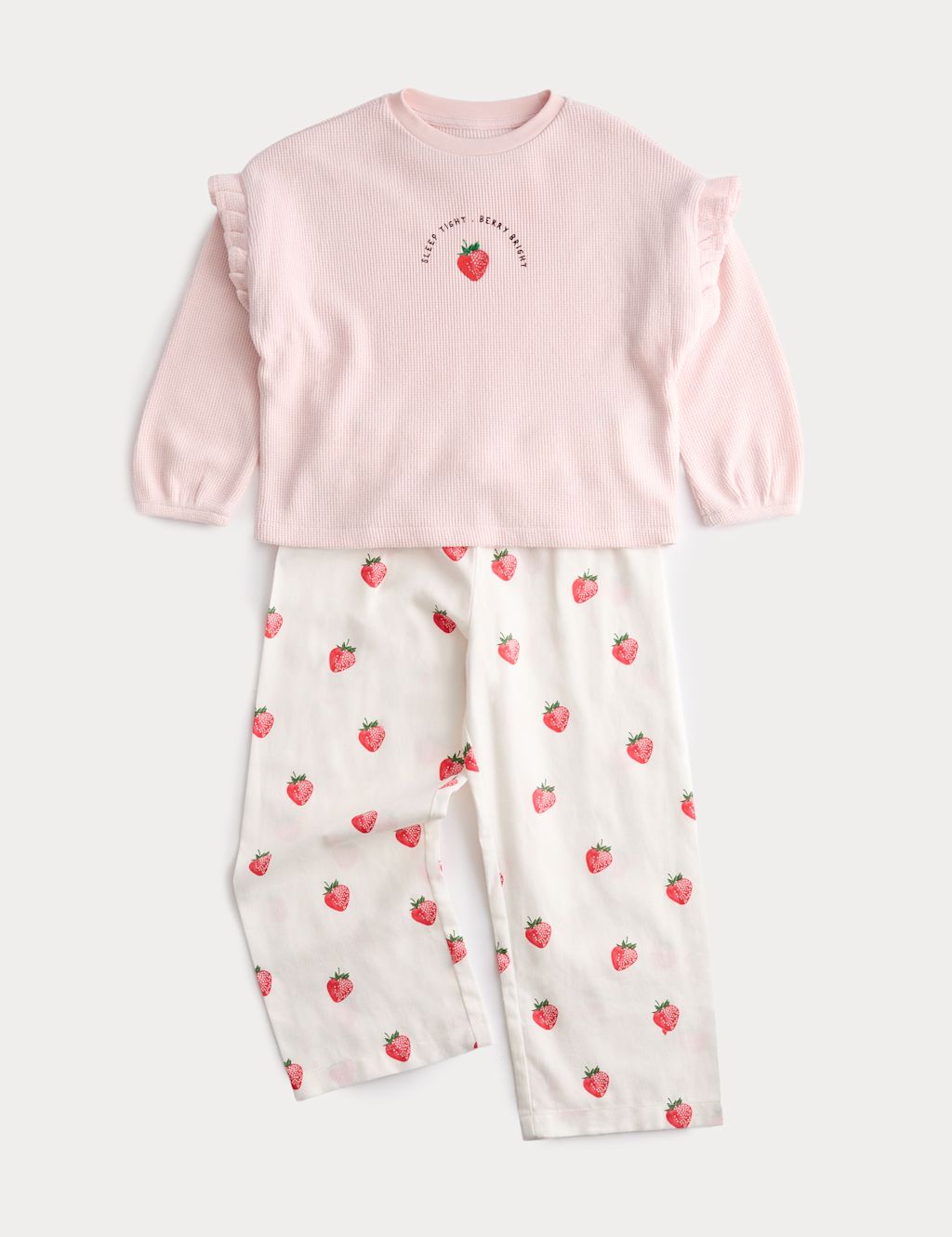 M&S Cotton Rich Strawberry Graphic Pyjamas (1-8 Yrs) - 4-5 Years - Multi, Multi