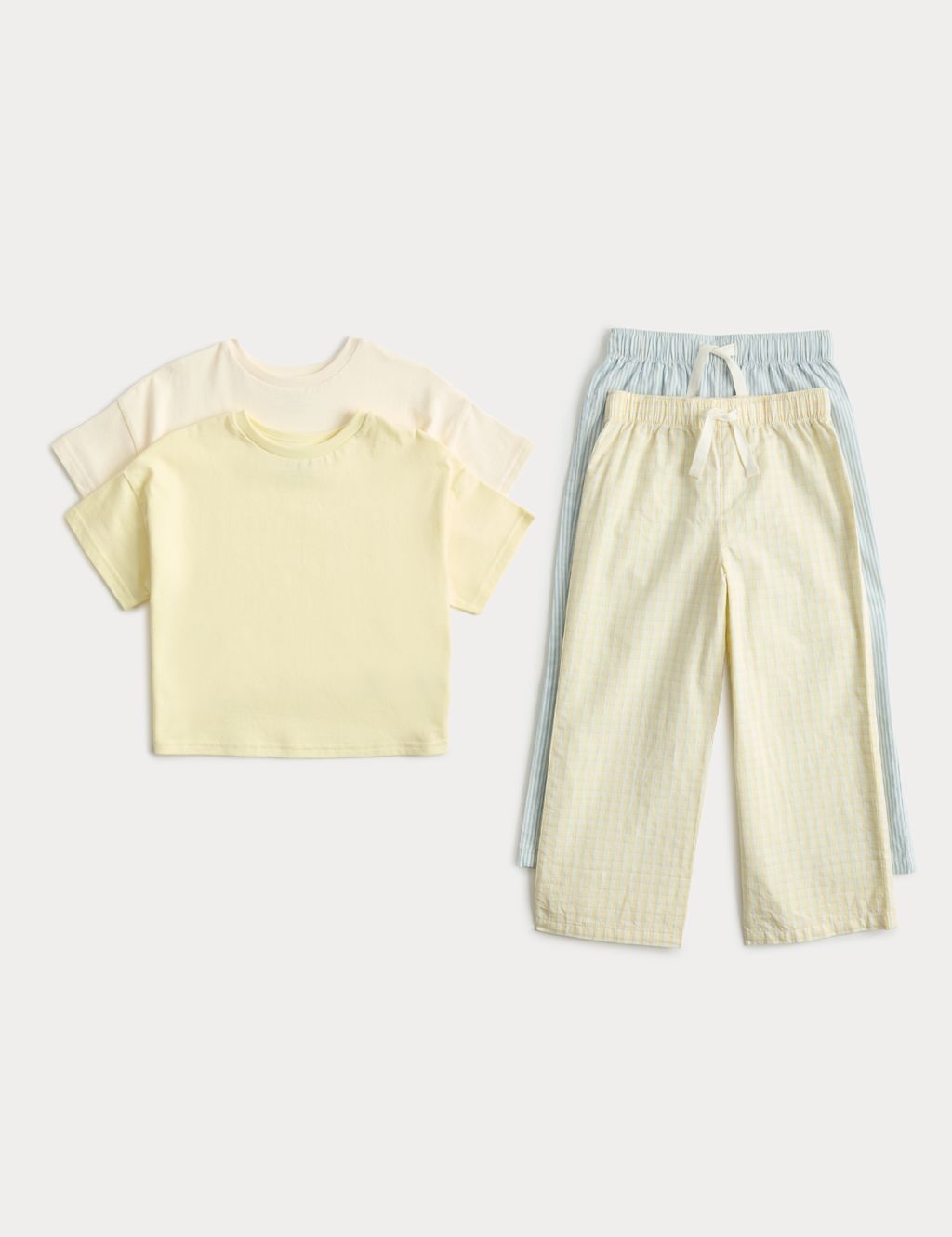 M&S 2 Pack Yellow Mix Pyjama Sets (1-8 Yrs) - 4-5 Years - Blue, Blue