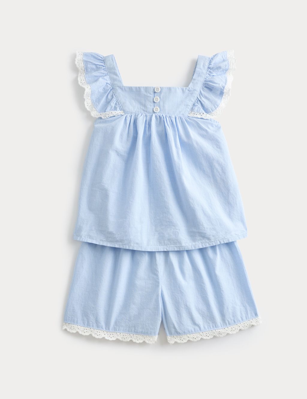 M&S Pure Cotton Blue Stripe Shortie Pyjamas (1-8 Yrs) - 5-6 Years, Blue