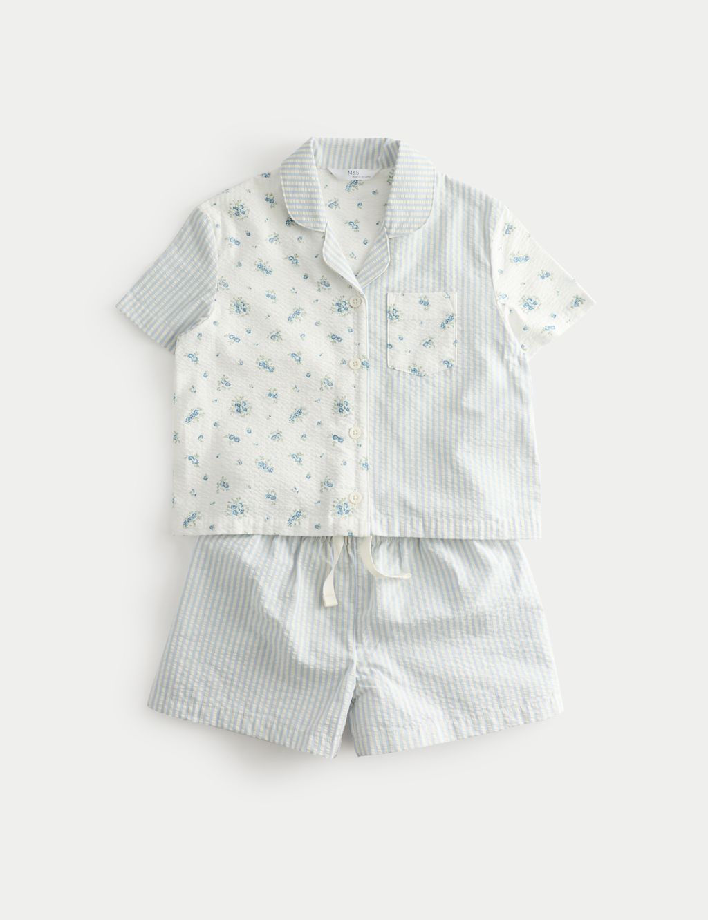 M&S Ditsy Hotch Potch Revere Pyjamas (1-8 Yrs) - 12-18 Months - Blue Mix, Blue Mix