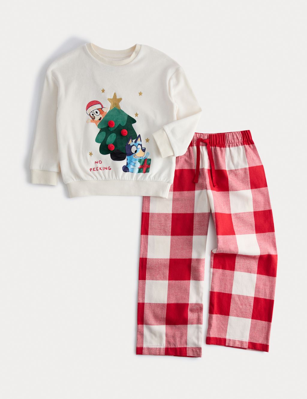 M&S Bluey™ Christmas Tree Pyjamas (1-7 Yrs) - 1-1+Y - Ivory Mix, Ivory Mix