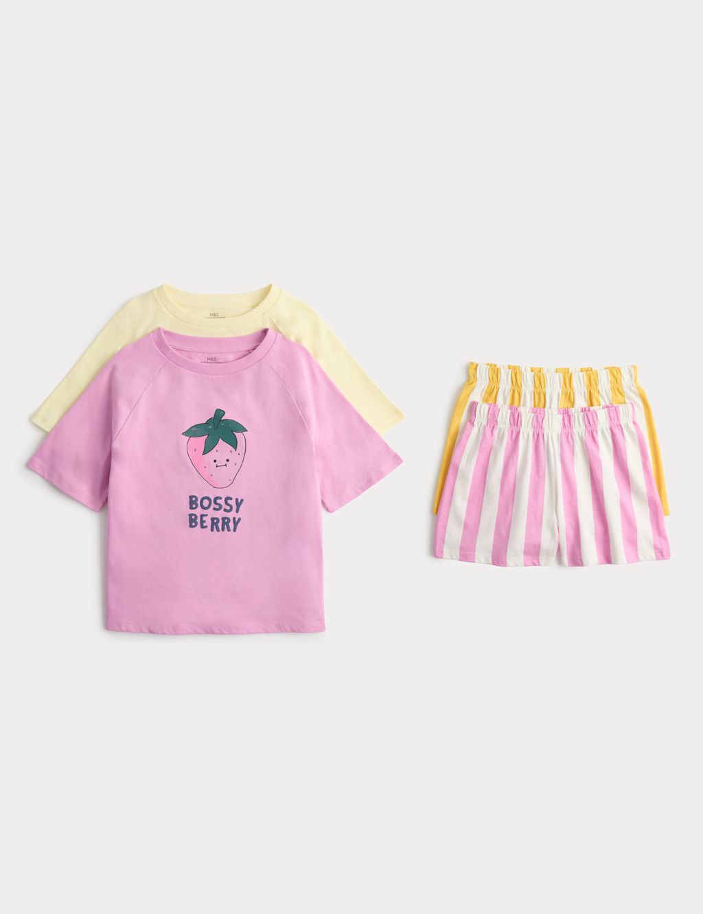 M&S 2 Pack Pure Cotton Pyjama Sets (1-8 Yrs) - 12-18 Months - Multi, Multi