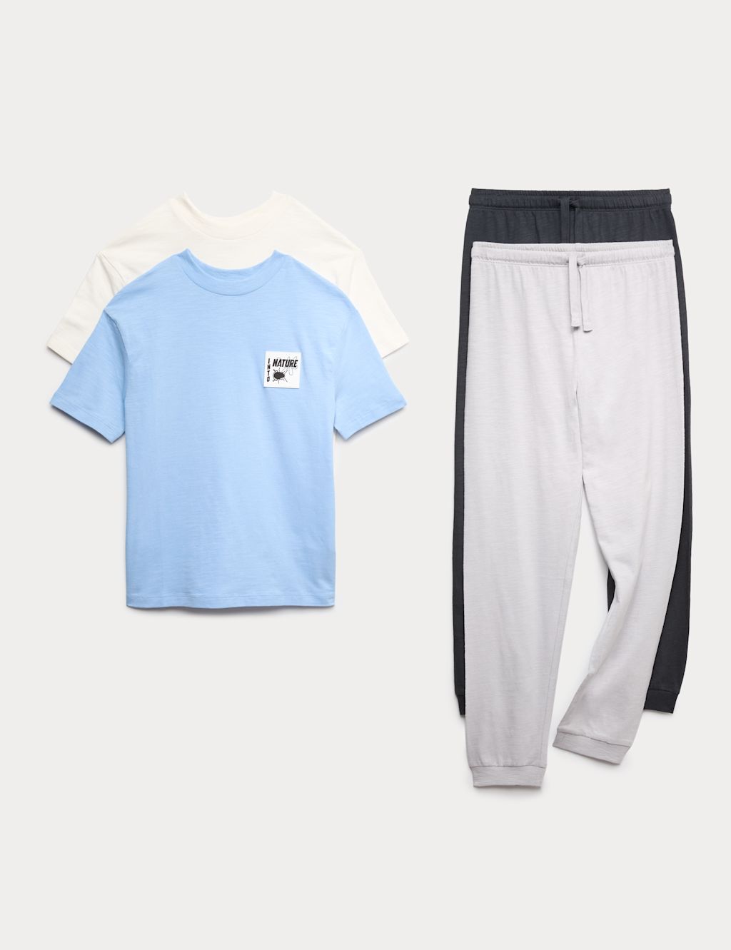 M&S 2 Pack Pure Cotton Bug Pyjamas (6-16 Yrs) - 6-7 Y - Blue Mix, Blue Mix