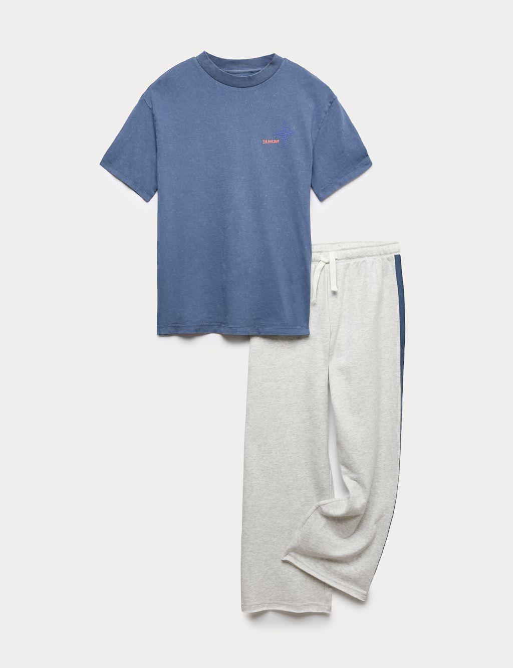 M&S Cotton Rich Graphic Pyjamas (6-16 Yrs) - 12-13 Years - Navy Mix, Navy Mix