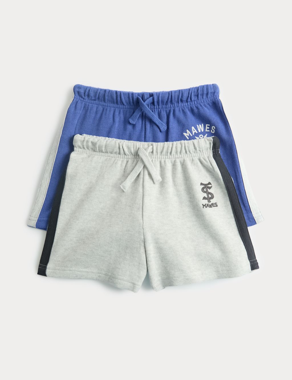 M&S 2 Pack Cotton Rich Pyjama Shorts (1-16 Yrs) - 10-11 Years - Blue, Blue