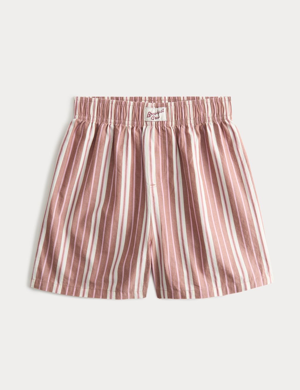 M&S Pure Cotton Striped Pyjama Shorts (6-16 Yrs) - 13-14 Years - Brown Mix, Brown Mix