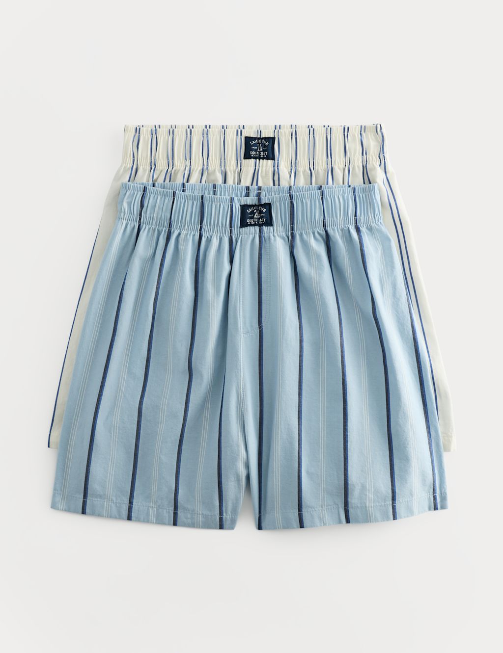 M&S 2 Pack Pure Cotton Pyjama Shorts (6-16 Yrs) - 10-11 Years - Blue, Blue