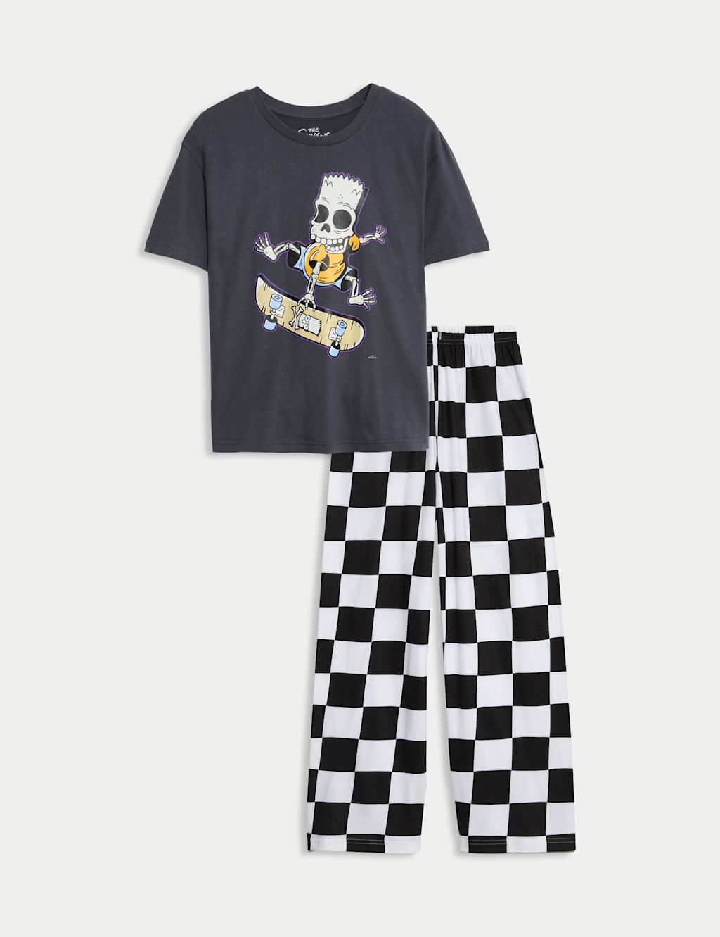 M&S Pure Cotton Halloween Bart Simpson Pyjamas (6-16 Yrs) - 7-8 Y - Grey, Grey