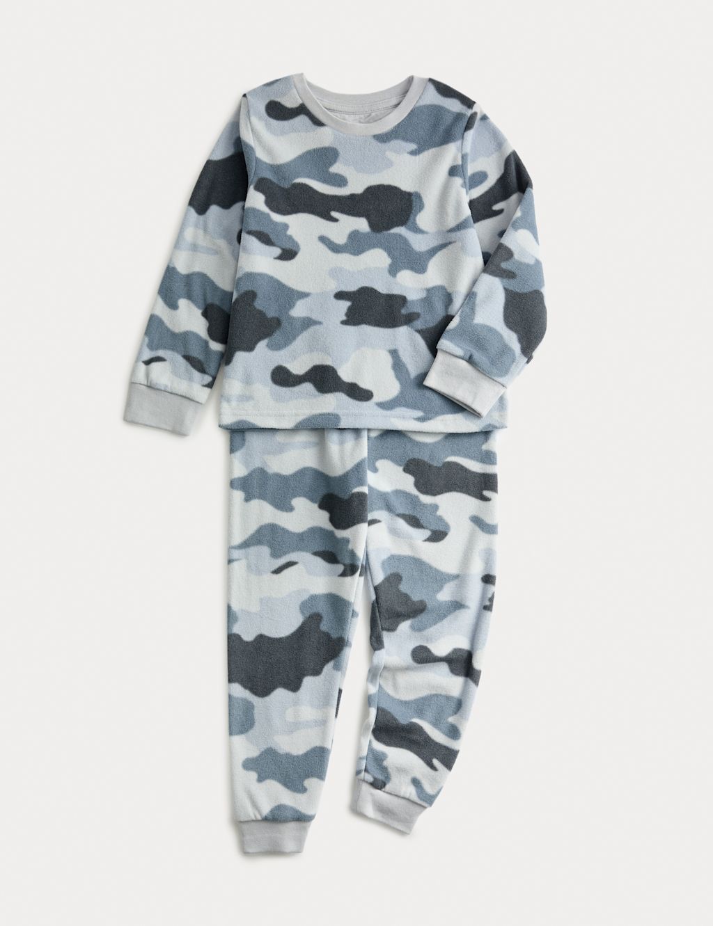 M&S Fleece Camouflage Pyjamas (1-16 Yrs) - 13-14 - Blue Mix, Blue Mix