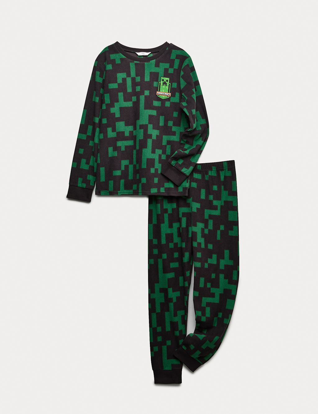 M&S Minecraft™ Pyjamas (3-16 Yrs) - 11-12 - Green Mix, Green Mix