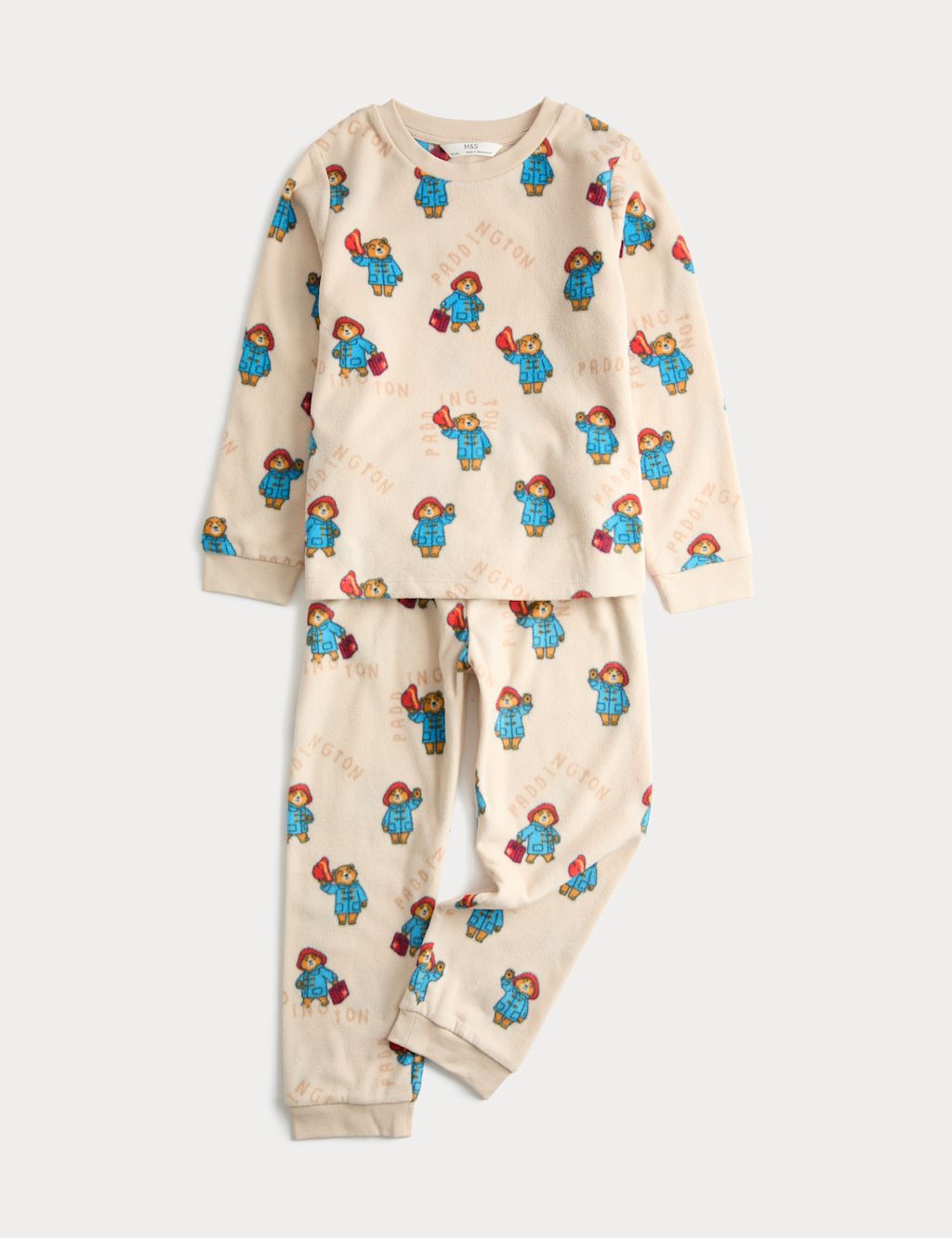 M&S Fleece Paddington™ Pyjamas (1-8 Yrs) - 1-1+Y - Beige Mix, Beige Mix