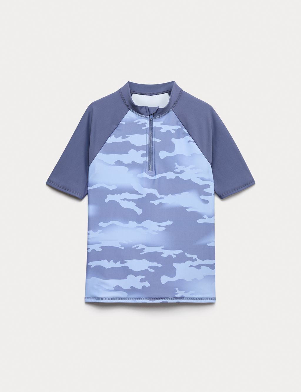 M&S Camouflage Print Rash Vest (6-16 Yrs) - 11-12 Years - Blue, Blue