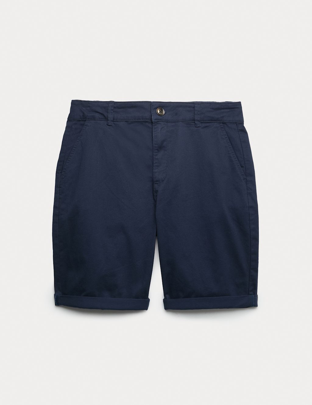 M&S Cotton Rich Chino Shorts (6-16 Yrs) - 10-11 Years - Navy, Navy