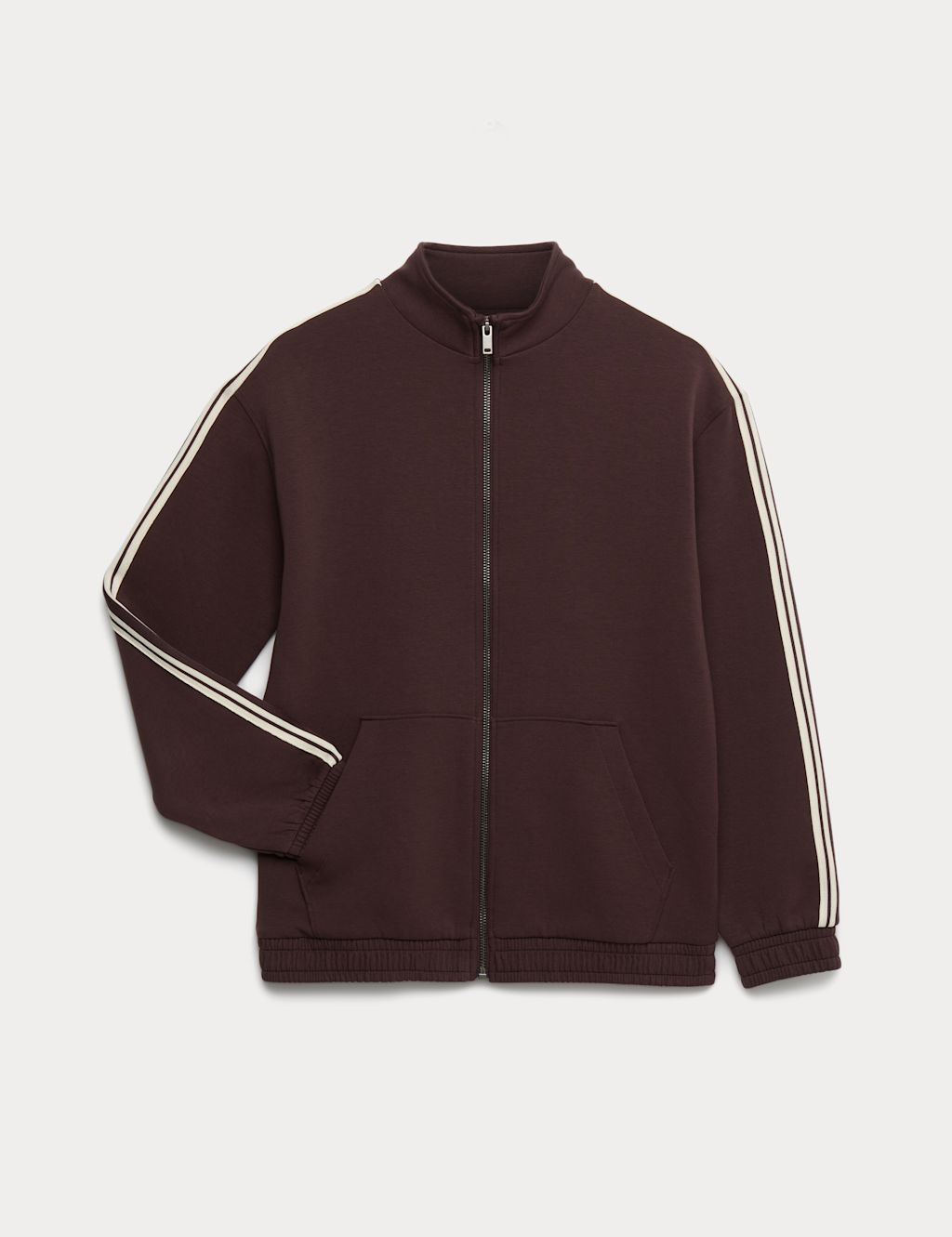 M&S Cotton Rich Zip Through Sweatshirt (6-16 Yrs) - 10-11 Years - Brown, Brown