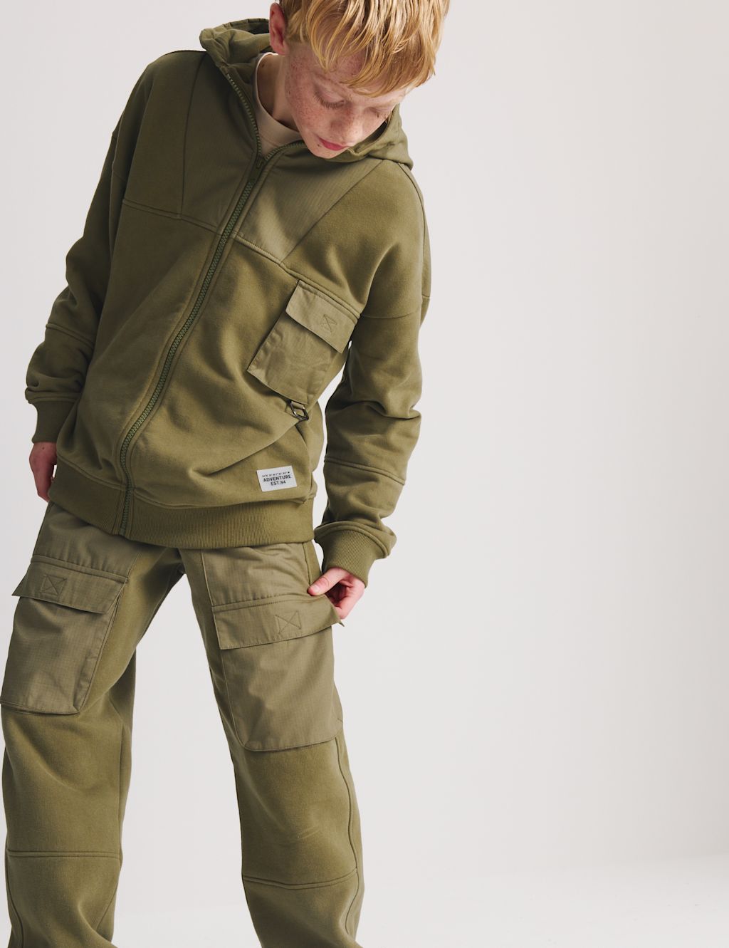 M&S Cotton Rich Ripstop Cargo Joggers (6-16 Yrs) - 11-12 Years - Khaki, Khaki