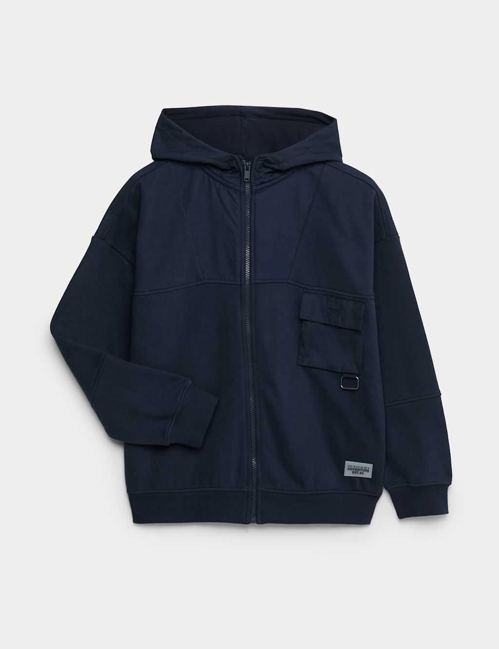 M&S Cotton Rich Zip Hoodie (6-16 Yrs) - 10-11 Years - Navy, Navy