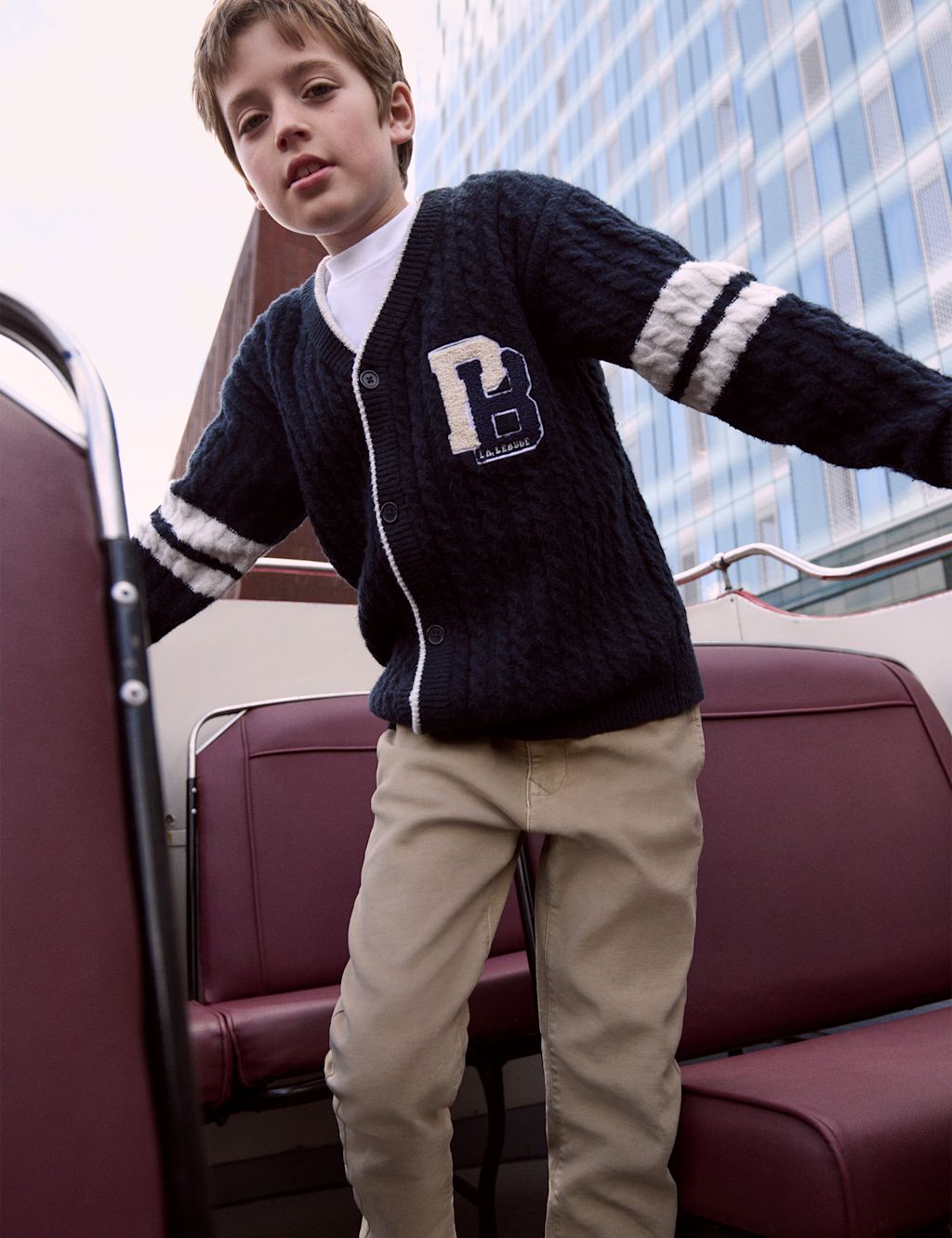 M&S Cotton Blend Knitted Cardigan (6-16 Yrs) - 10-11 - Navy, Navy