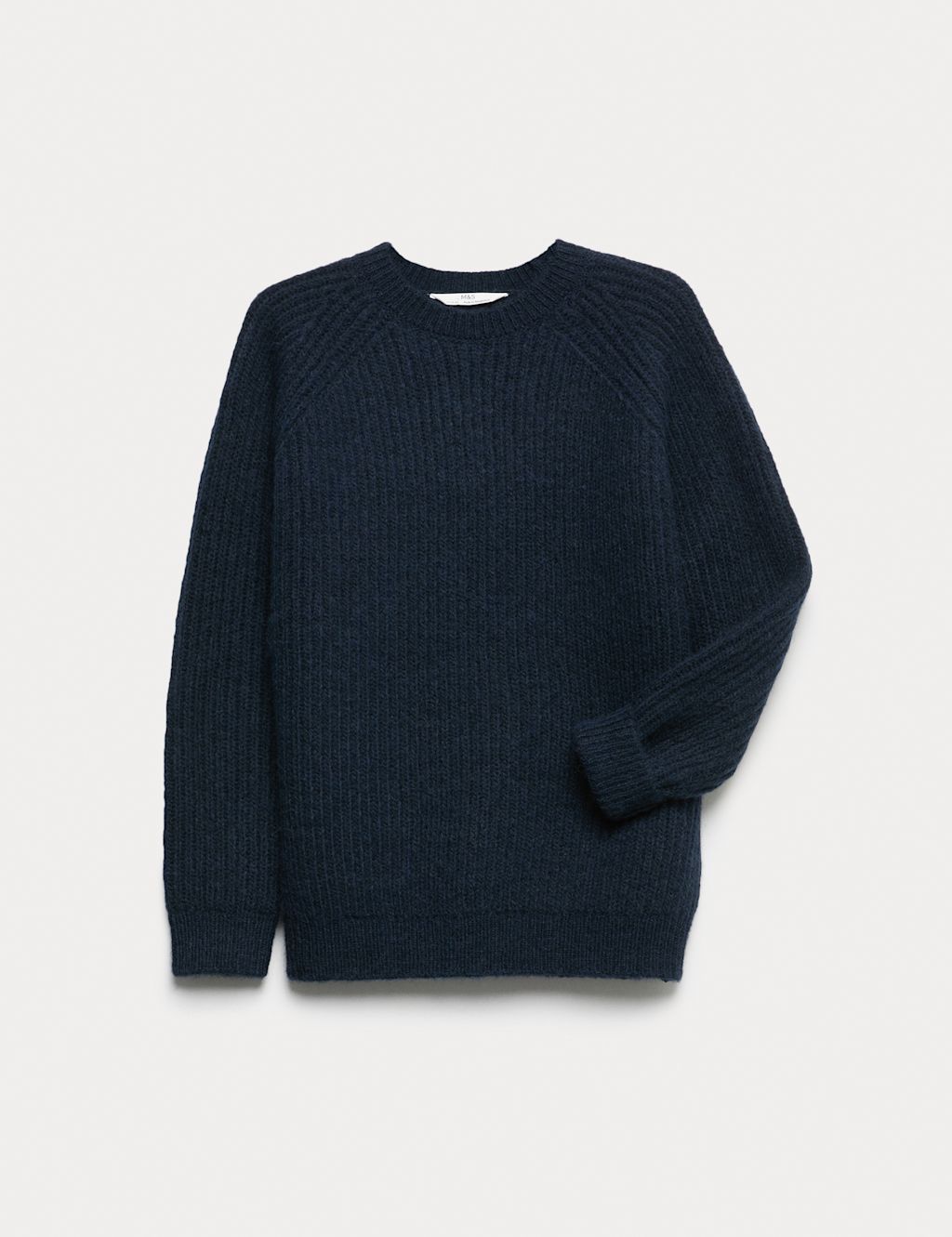 M&S Knitted Jumper With Wool (2-16 Yrs) - 7-8 Y - Navy, Navy