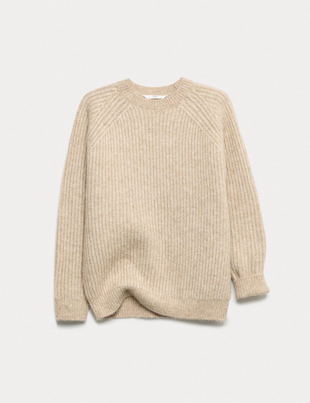 M&S Knitted Jumper With Wool (2-16 Yrs) - 2-3 Y - Oatmeal, Oatmeal