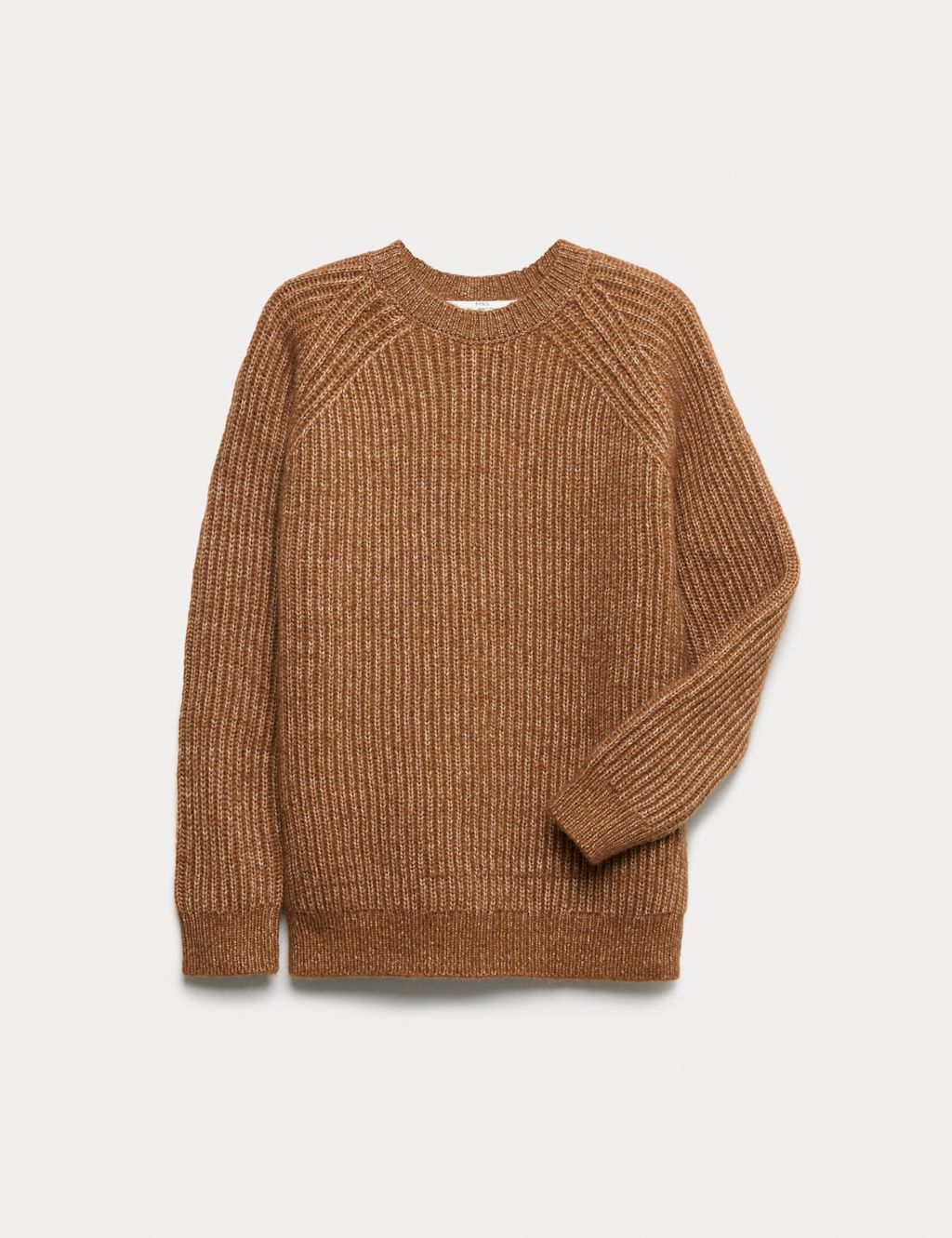 M&S Knitted Jumper With Wool (2-16 Yrs) - 7-8 Y - Brown, Brown