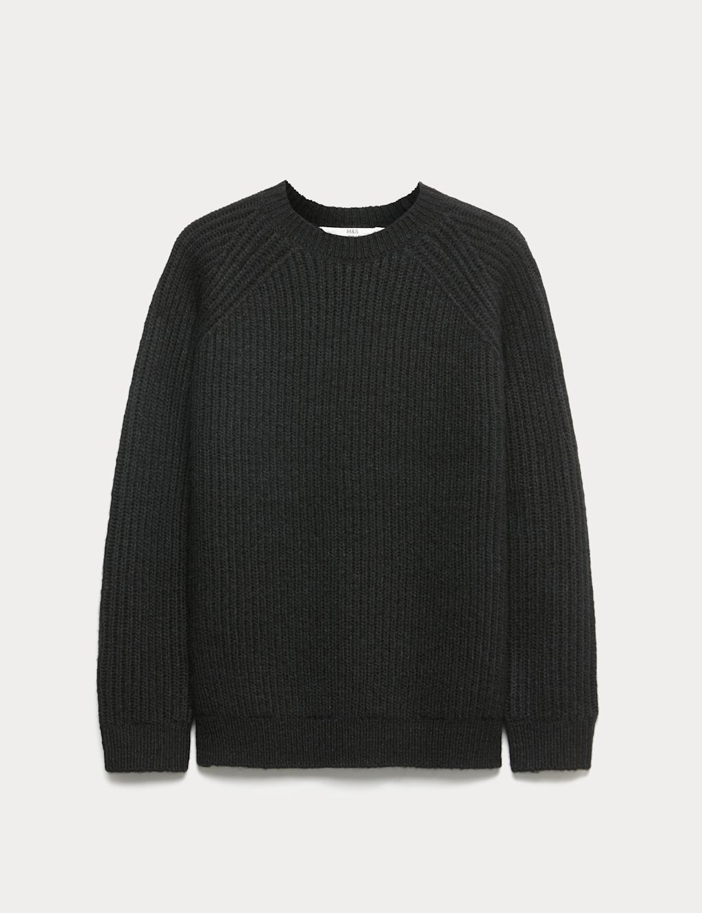 M&S Knitted Jumper With Wool (2-16 Yrs) - 7-8 Y - Black, Black