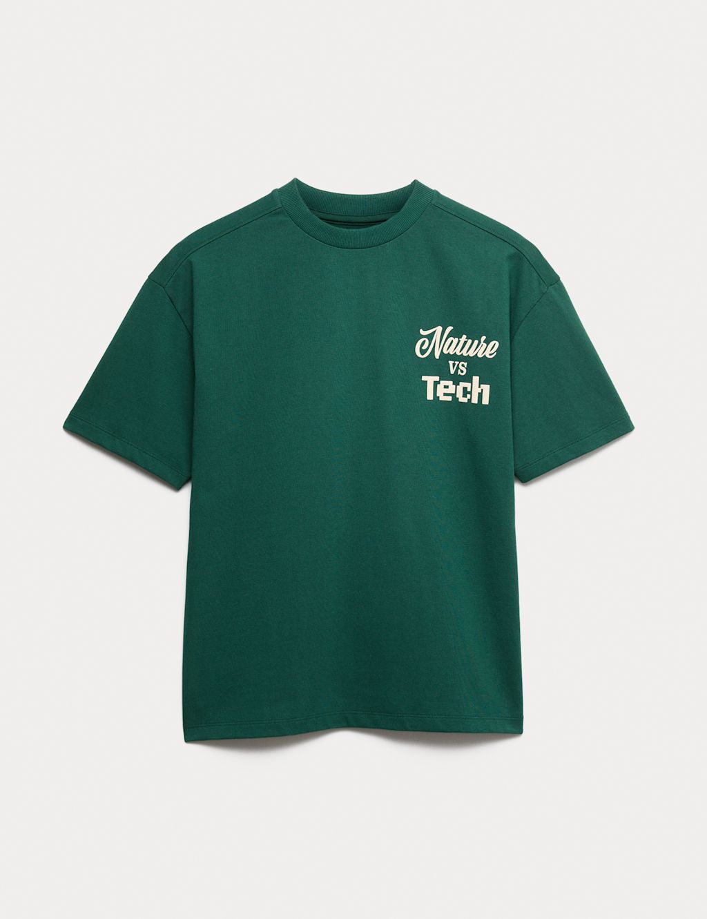 M&S Pure Cotton Nature Thrives Graphic T-Shirt (6-16 Yrs) - 10-11 - Green, Green