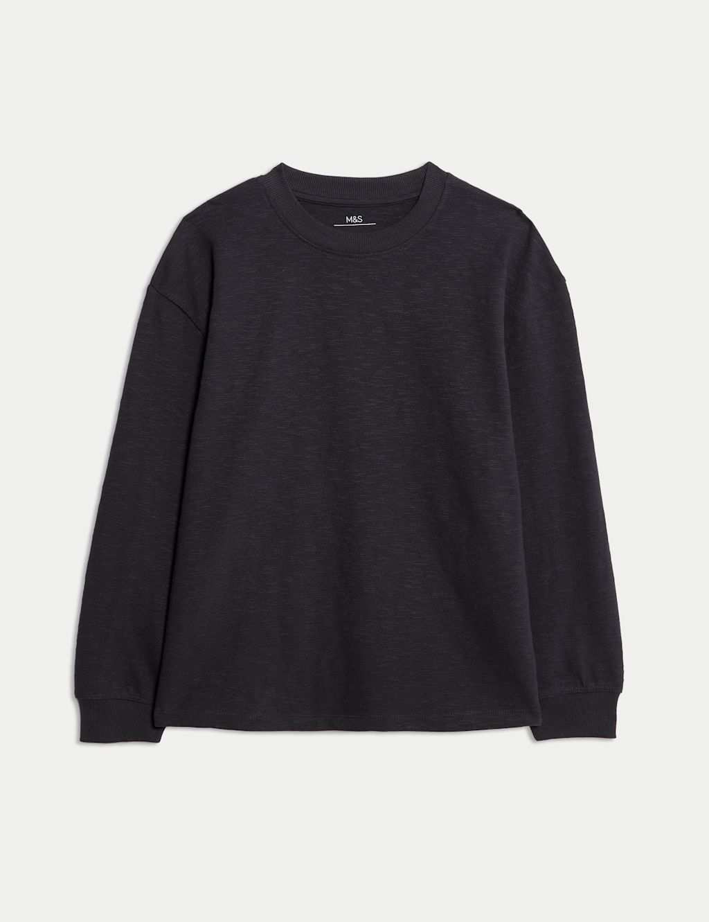 M&S Cotton Rich Top (6-16yrs) - 10-11 - Charcoal, Charcoal