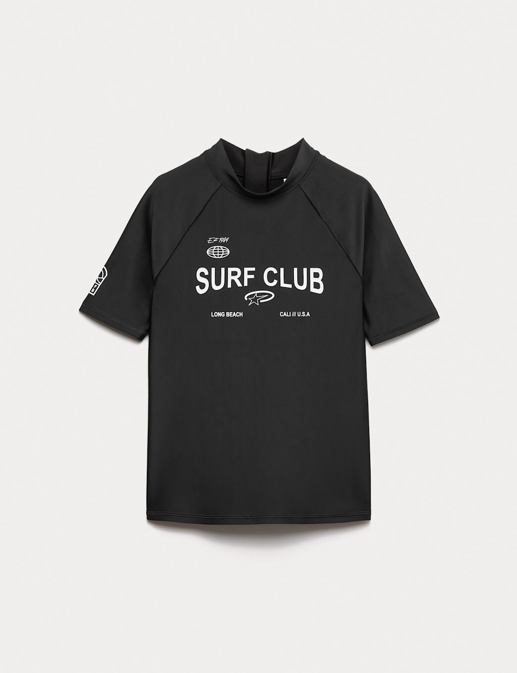 M&S Surf Club' Slogan Rash Vest (6-16 Yrs) - 15-16 Years - Black, Black