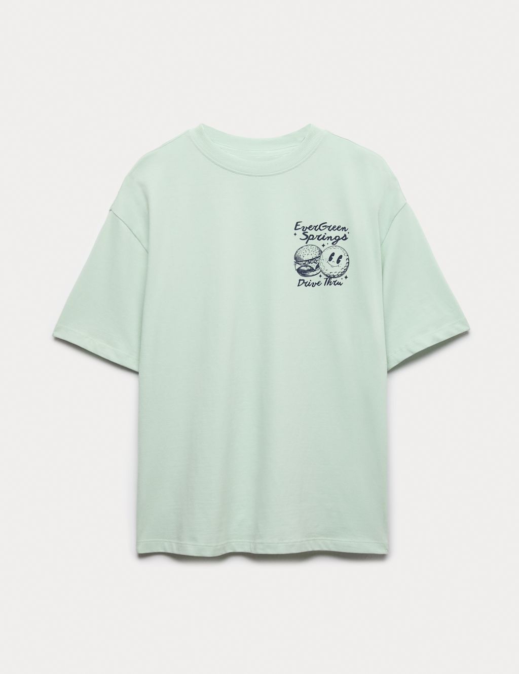 M&S Pure Cotton T-Shirt (6-16 Yrs) - 13-14 Years - Green, Green