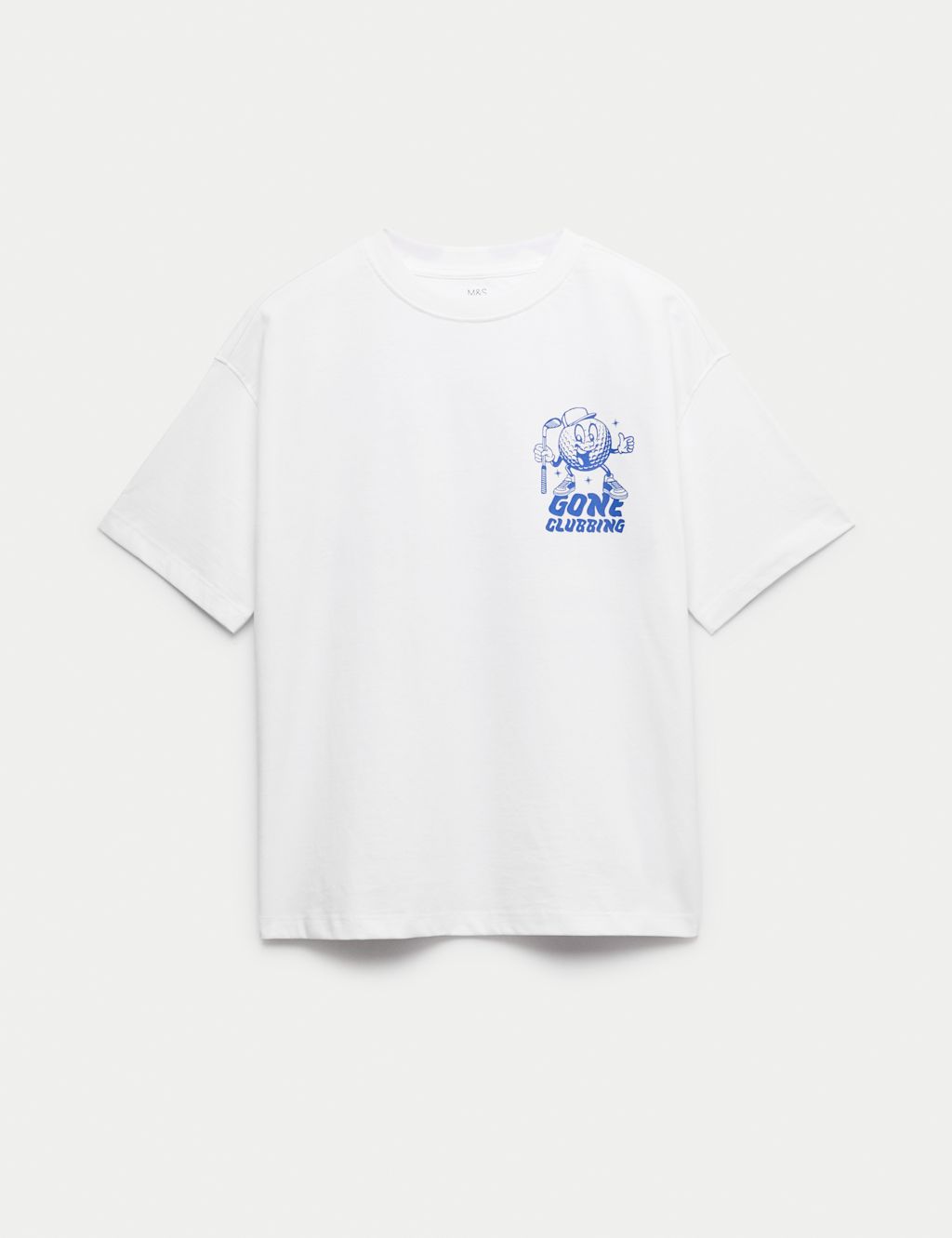 M&S Pure Cotton Golf Graphic T-Shirt (6-16 Yrs) - 15-16 Years - White, White