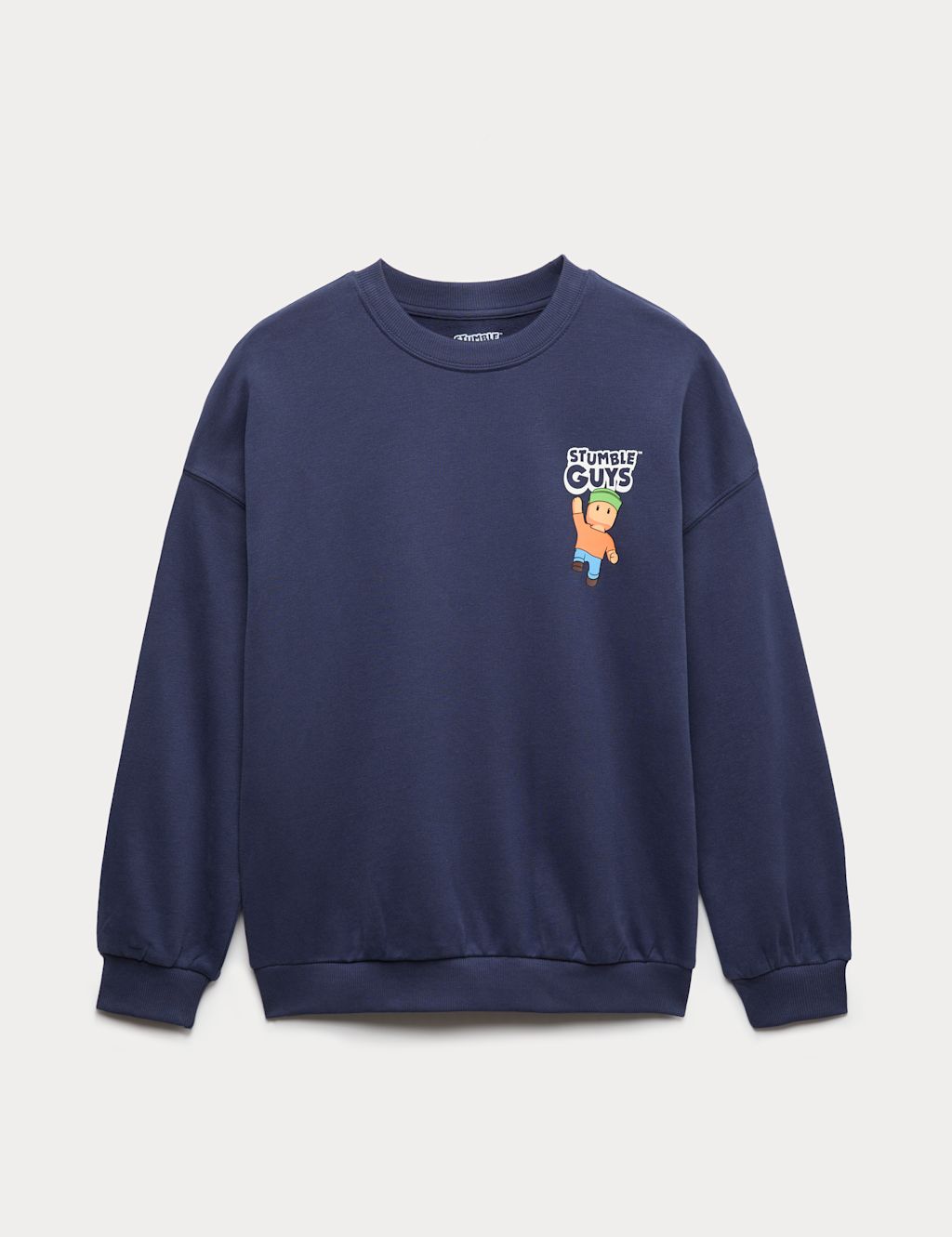 M&S Cotton Rich Stumble Guys&trade; Graphic Sweatshirt (6-16 Yrs) - 14-15 Years - Navy, Navy